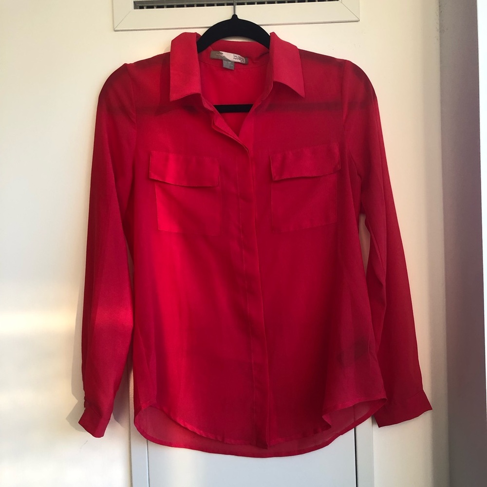 Hot Pink Sheer Blouse
